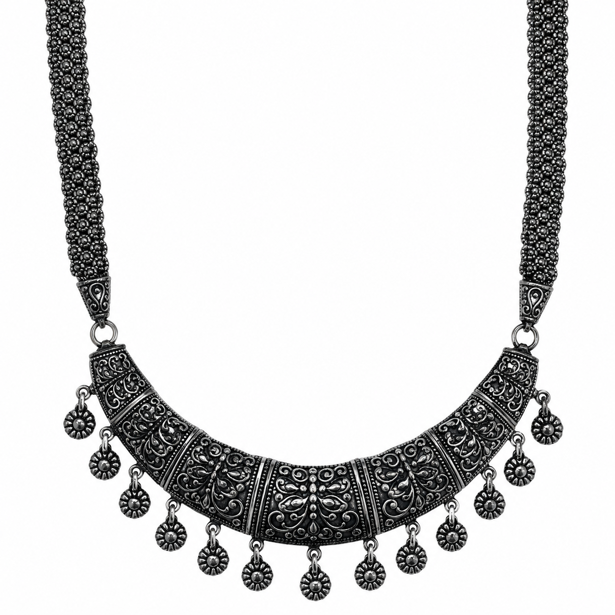 Oxidized Silver Necklace